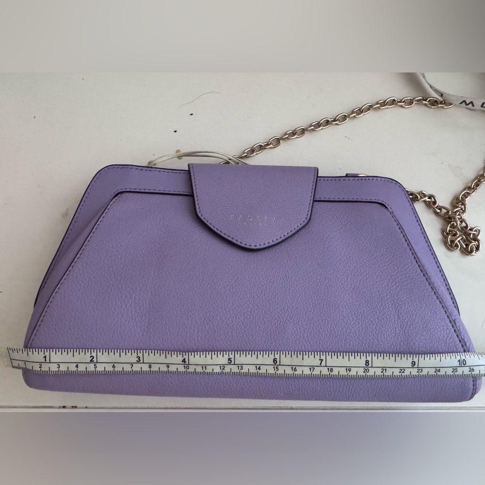 NWT Radley London leather clutch purse with chain. - Picture 10 of 12